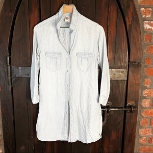 Denim shirt dress pockets 8